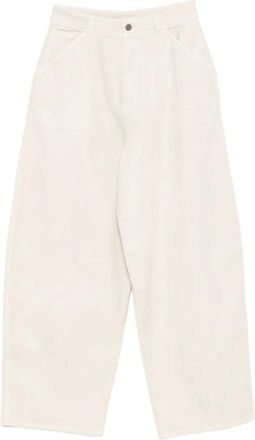 Christophe Lemaire High Waist Button Fly Cotton Trousers