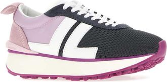 Lanvin Womens Multicolor Fabric And Mesh Sneakers Rougelilas