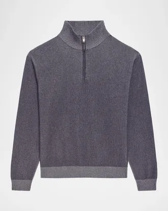 Theory Rib-Knit Quarter-Zip Sweater