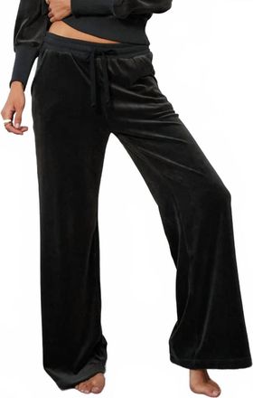 bobi Rib Mix Wide Leg Pant In Evergreen