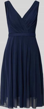 Troyden Collection Cocktailkleid mit V-Ausschnitt in Dunkelblau, Gr&ouml;&szlig;e 32