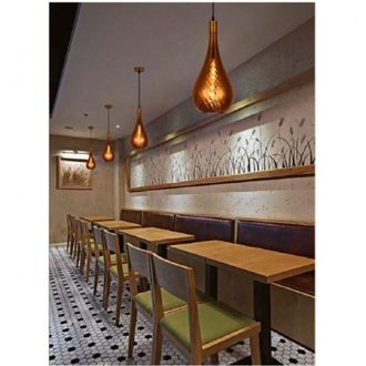 Trade Shop Trade Shop Traesio - Trade Shop - Lampada Da Soffitto a Sospensione Attacco E27 In Vetro Fum&eacute; Oro o Argento A36-07 - Oro