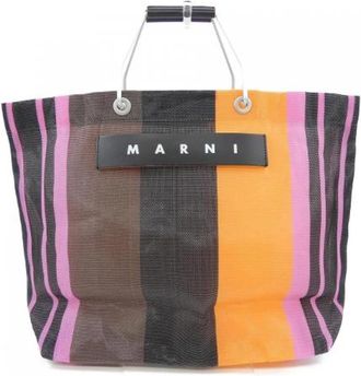 Marni Pre-owned Tote Bags, male, Multicolor, Size: ONE SIZE Pre-owned Marni Market Stripe Bag