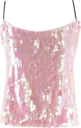 Sandy Liang Pink Sequin Cami Top Size S