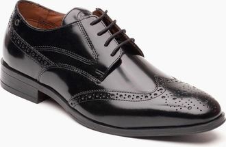 base Mens Base London Steeple Leather Mens Hi Shine Black Brogues Shoes - Size: 11