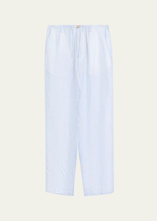 Dries Van Noten Mens Penny Stripe Cupro Straight-Leg Trousers