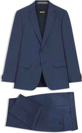 BOSS Micro-patterned two-piece slim-fit suit in stretch cloth