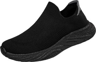 Generic Fashion Spring and Summer Men Sports Shoes Flat Bottom Lightweight Mesh Breathable Comfortable Solid Color Features: Mens Casual Breathable Shoes (Bla