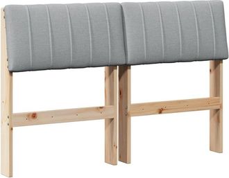 vidaXL Cabecero Tapizado Gris Claro 120 Cm Madera De Pino Macizo Vidaxl
