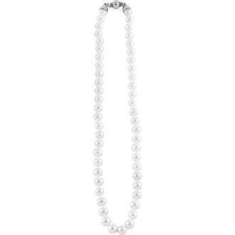 Lagos Luna 10mm Pearl Necklace in Silver at Nordstrom