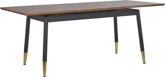 Beliani Mesa De Comedor Transparente 160/200 X 90 Cm Tapa De Cristal Patas De Madera Rectangular Escandinava Moderna California