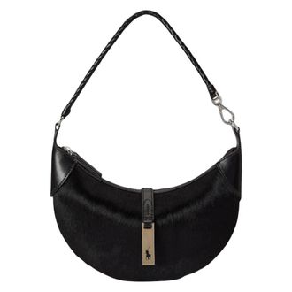 Polo Ralph Lauren Polo ID Kalfsleren Mini Schoudertas - Dames - Tassen - Zwart - Maat: ONE Size Leer