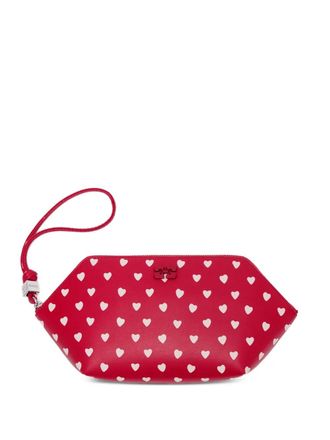 Ganni heart-print purse - Black