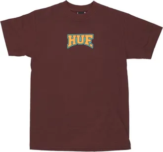 HUF Aubergine Home Team Tee Korte Mouw - Heren - T-shirts - Paars - XL - Katoen - Tops