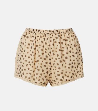 Poss&eacute; Priscilla leopard-print silk shorts