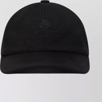 Loro Piana cashmere beanie with curved brim and six-panel design