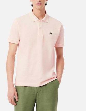 Lacoste Mens Lacoste L1212 Mens Polo T Shirts Classic Fit Short Sleeve Casual Sports Golf Tee - Pink - Size: 38