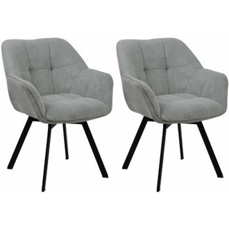 Clp Clp - Juego De 2 Sillas De Comedor Jordi Cord Gris