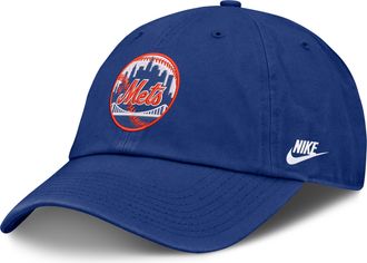 Nike New York Mets 1989 Cooperstown Club Nike Mens MLB Unstructured Adjustable Hat in Blue | NB014EWM89-GF1
