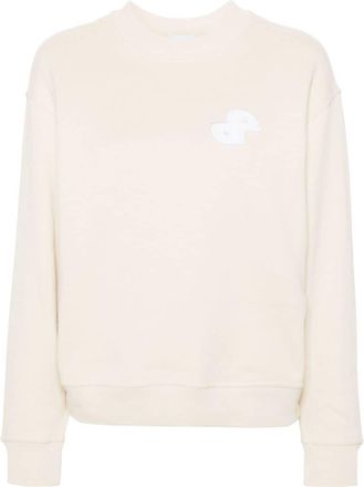 Patou JP-appliqué organic-cotton sweatshirt - women - Cotton/Acrylic/Polyester/Rayon - L - Neutrals