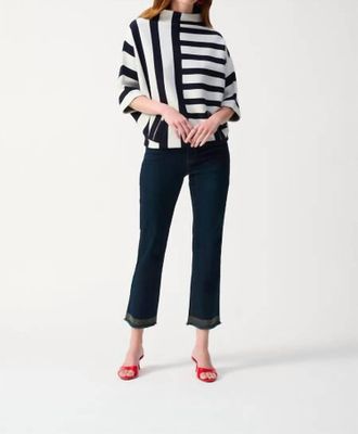 Joseph Ribkoff Sequin Bottom Jean In Indigo