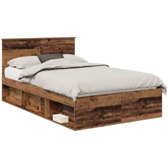 vidaXL Estructura De Cama Con Cabecera Madera Vieja 120 X 190 Cm Vidaxl