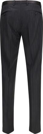 Dolce & Gabbana Striped Wool Trousers - Black