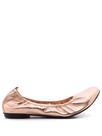 Sarah Chofakian Julia metallic ballerina shoes - Gold
