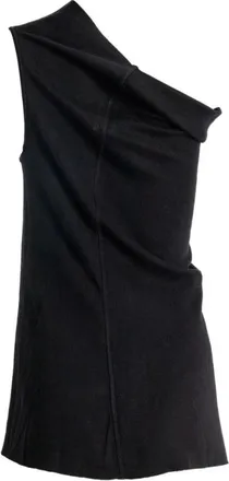 Rick Owens Tops, Dames, Zwart, S, Katoen, Top met &eacute;&eacute;n schouder