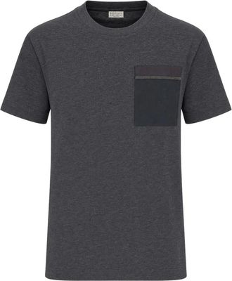 Brunello Cucinelli Camiseta de cuello redondo - Tops - Hombre - Gris - M