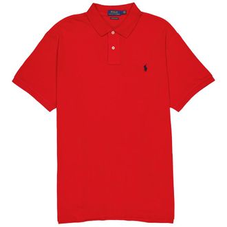 Polo Ralph Lauren Red Custom Slim Fit Mesh Polo Shirt, Size X-Large