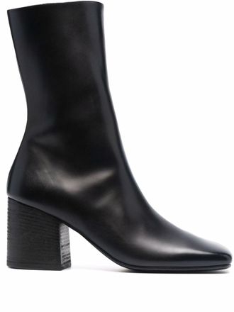 Marsèll square-toe mid-calf leather boots - Black