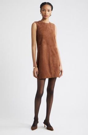 Nordstrom Sleeveless Suede Sheath Minidress in Brown Mustang at Nordstrom Rack, Size Xx-Small