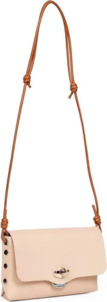 Zanellato Womens Pink Lettera Small Mini Bag With Shoulder Strap Bovine Leather Handbags Hand