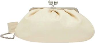 Max Mara Tassen, Dames, Wit, ONE Size, Leer, Cubico Clutch