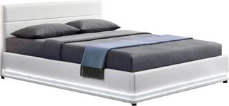 Concept Usine Cama con canap&eacute; abatible blanca led 140 x 190 cm