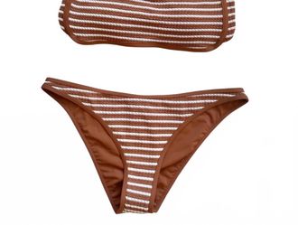 L*Space Womens Hazel Bikini Top In Brn Stripe