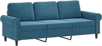 vidaXL Sofá de 3 plazas terciopelo azul 180 cm Vidaxl
