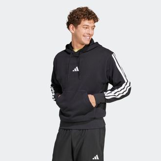 adidas Kapuzensweatshirt ADIDAS SPORTSWEAR M 3S FT HD, Herren, Gr. XL, schwarz-weiss (schwarz, wei&szlig;), Obermaterial: 55% Baumwolle, 36% Polyester, 9% Viskose,