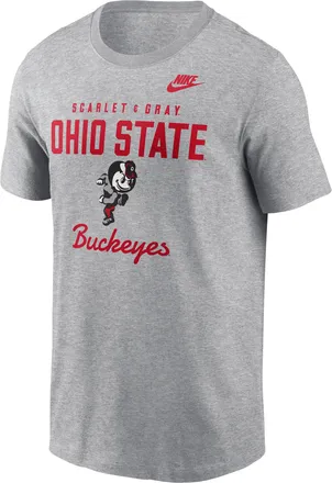 Nike Ohio State Legacy Stacked Est Nike Mens College T-Shirt in Grey | N19906GOBV-AZ2