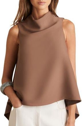 Reiss Simone Drape Top in Mocha at Nordstrom Rack, Size 4