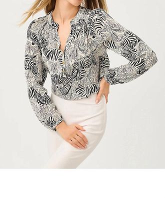 Lilly Pulitzer Elsa Silk Blouse Top In Coconut Z