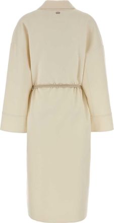 Agnona Womens Coat White Wool Cashmere