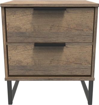 Welcome Furniture Havana Ready Assembled Bedside Table with 2 Drawers - Vintage Oak - Welcome Furniture | TJ Hughes