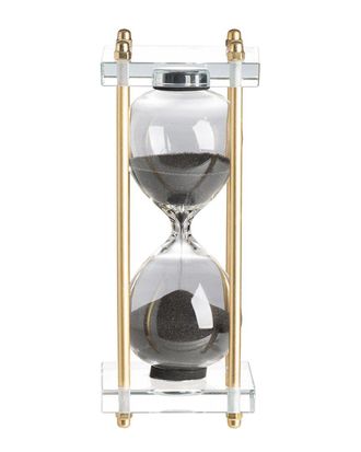 A&B Home Modern Chic Hourglass With Black Sand & Crystal Accent