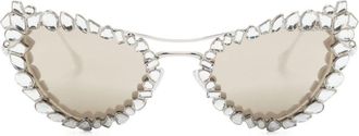 Swarovski cat-eye sunglasses - women - Metal - 56 - Silver