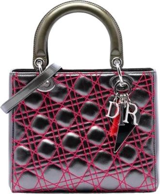 Dior Pre-owned Lady Dior Handtas - Dames - Vintage Handtas - Grijs - ONE Size - Leer - Vintage