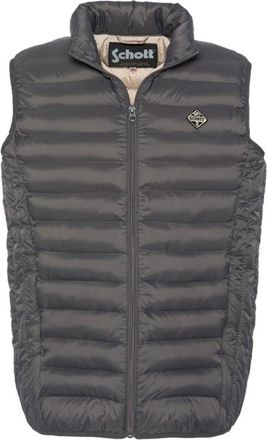 Schott NYC Mouwloze Puffer Bodywarmer - Heren - Bodywarmers - Grijs - S - Nylon - Jassen