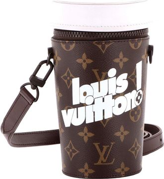 Louis Vuitton Brown Everyday Signature Monogram Canvas Coffee Cup Convertible Pouch (Authentic Pre-Loved)