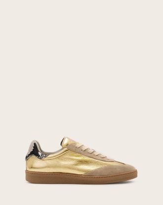 AllSaints Womens Cow Leather Thelma Metallic Low Top Trainers, Size: UK 6/US 9/EU 39